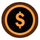 dollar in a circular disk that shows money