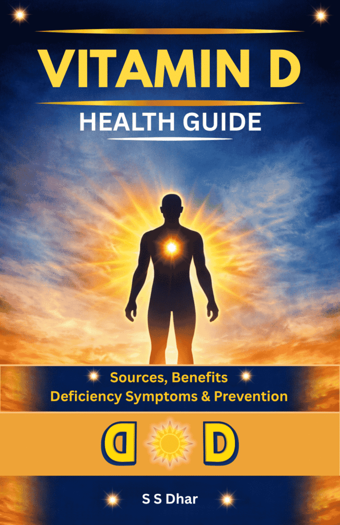 Vitamin D Health Guide book cover about sources benefits deficiency symptoms and prevention by S S Dhar